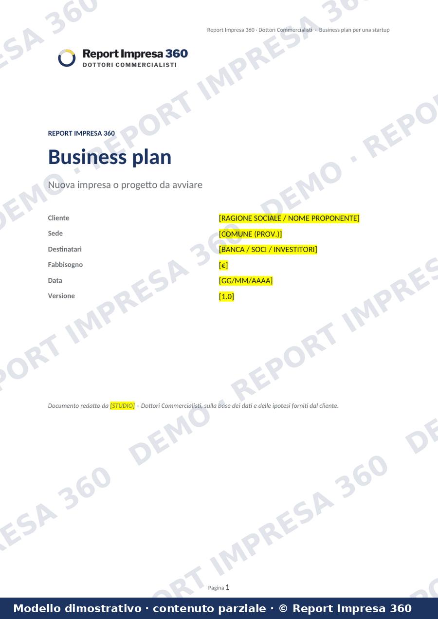 Copertina del modello Startup